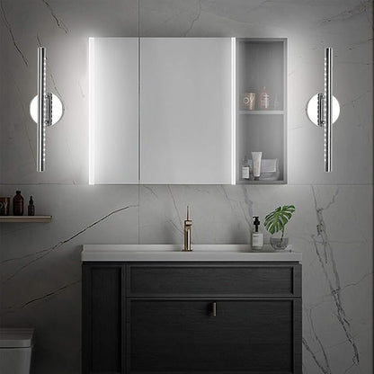 Bathroom Vanity Lights for Bathroom Light Fixutres 15.7 Inches Bathroom Lights Over Mirror 5W Led Lighting Plug in Vanity Lighting Fixtures Stainless Steel with 180°Rotation,6000K Cool White