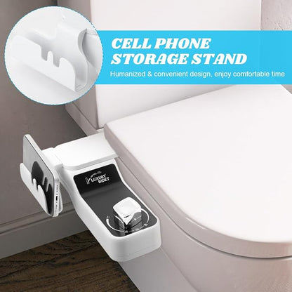 Bidet Attachment for Toilet with Filters, Non-Electric Self Cleaning Dual Nozzle for Bidet Toilet Seat, Adjustable Water Pressure Nozzle(COLOR:white)