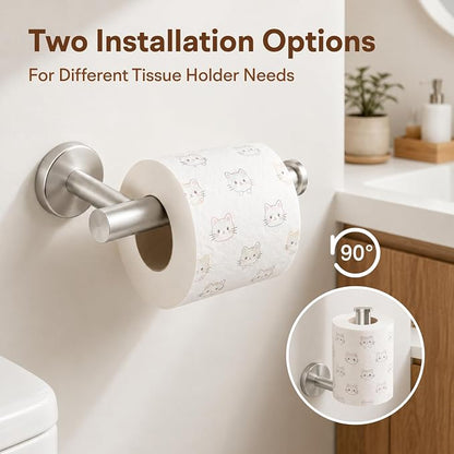 8 Pieces Bathroom Hardware Set, SUS304 Stainless Steel 24 Inch Bath Towel Bar Set, Round Bathroom Accessories Kit Wall Mounted Towel Holder (Brushed Nickel)