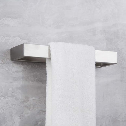 Bathroom Towel Ring Wall Mounted Hand Towel Bar Modern Square Style Towel Rack Brushed Stainless Steel, D69018BN