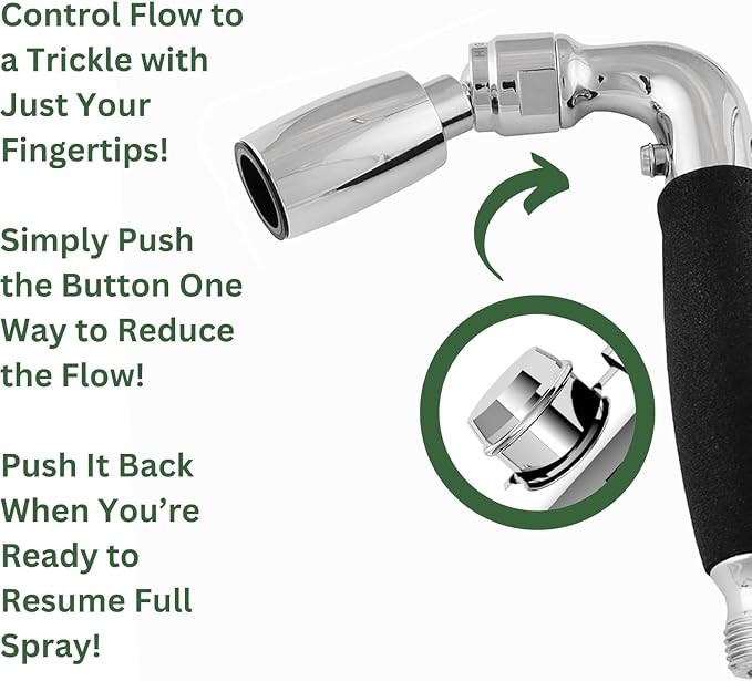 High Sierra® Solid Metal Handheld Shower Head, Lead-Free, with Built-In Trickle Valve. Shower Hose and Holder Not Included. High Pressure 2.0 GPM. Oil Rubbed Bronze