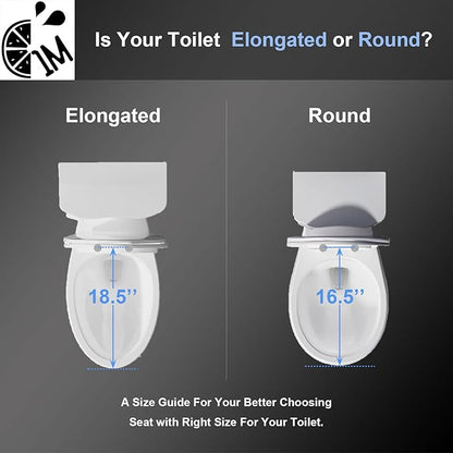 1M Family Toilet Seat, Patented Slow Close & Quick Releasing Technology, Anti-Wiggling, Easy to Install and Clean, Standard Round with Toddler Seat Built In (2 Pieces)