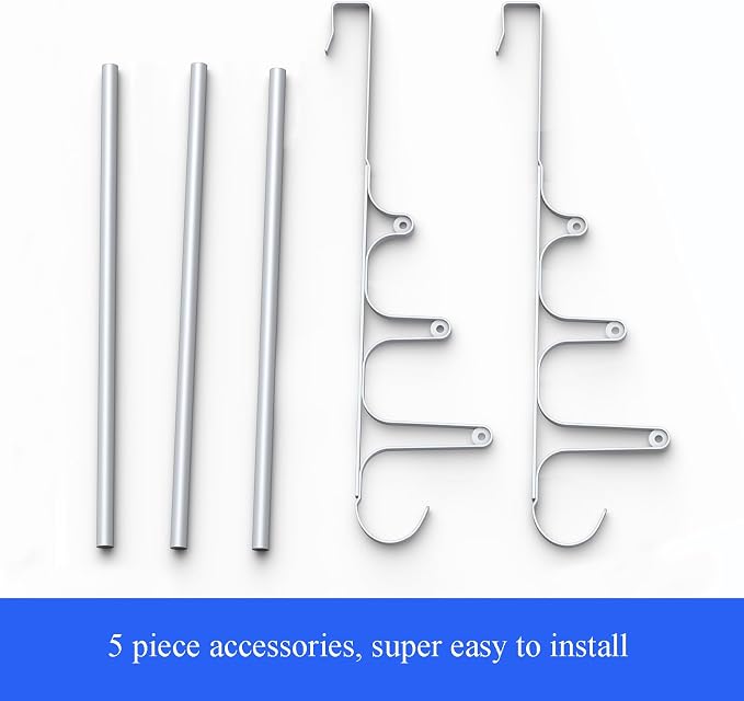 CANYAVE Over The Door Towel Rack, Over Door Towel Rack for Bathroom Door, Triple Towel Storage Holder with Hooks (Silver Gray, 20.15" L)
