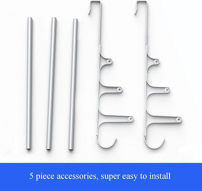 CANYAVE Over The Door Towel Rack, Over Door Towel Rack for Bathroom Door, Triple Towel Storage Holder with Hooks (Silver Gray, 20.15" L)