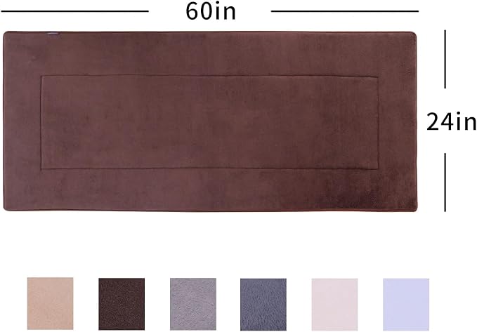 Soft Hallway Runner Rug,Washable Floor Rugs, Non Slip Memory Foam Rug,Super Water Absorption, Suitable for Bathroom Mat, Entrance,Kitchen, Living Room Decor(2x5ft Brown)