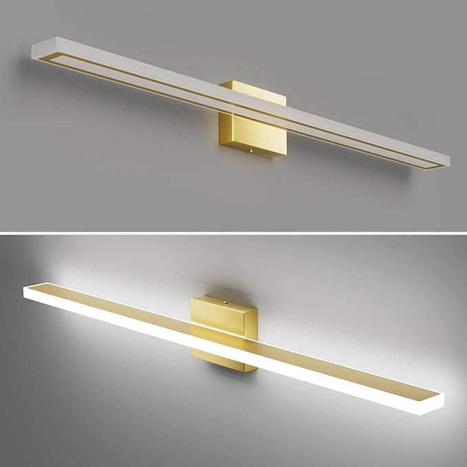 40inch Gold LED Bathroom Vanity Light Bar 36W Modern Bath Light Fixture Over Mirror Vanity Light Cool White 6000K