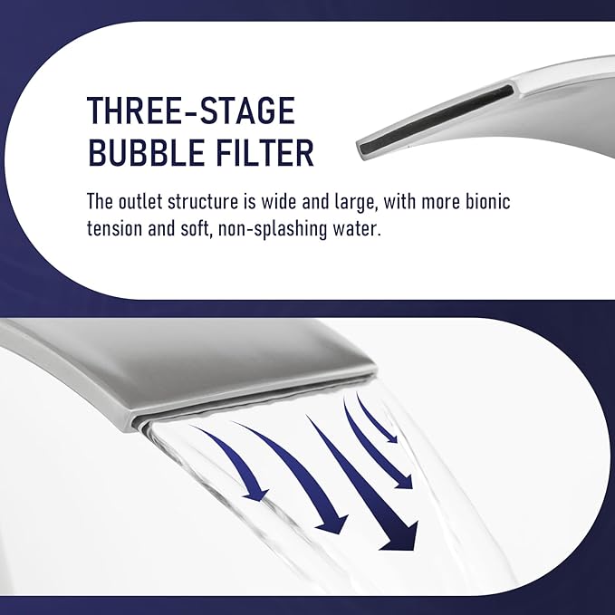Gappo Waterfall Bathroom Faucet Brushed Nickel Single Handle Single Hole Sink Faucet Commercial