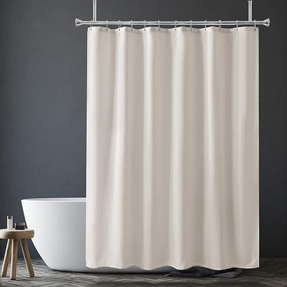 Amazer Khaki Shower Curtain Liner, Khaki Fabric Shower Liner, 2-in-1 Bathroom Shower Curtain and Liner, 12 Grommet Holes, Water Proof, Machine Washable, Hotel Quality, 72 x 72 Inches