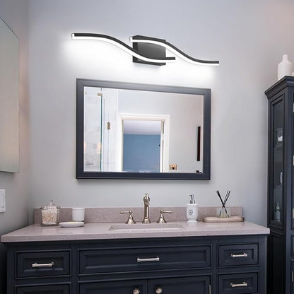 PRESDE 32 Inch LED Bathroom Vanity Light Bar, Modern Black Wall Lighting Fixture Over Mirror Dimmable 3CCT