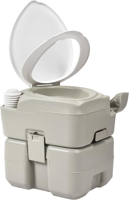 YITAMOTOR 5.3 Gal Portable Toilet for Camping, RV Toilet with Diagonal Elongated Bowl Seat, Porta Potty with Hand Sprayer, Leak-Proof for Adults, RV Travel, Hospital, Boat, Trip, Home
