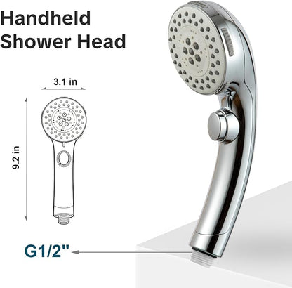 OFFO 5 Mode RV Shower Head Replacement, On Off Switch for Water Saving, High Flow Powerful Boosting Showerheads, Chrome