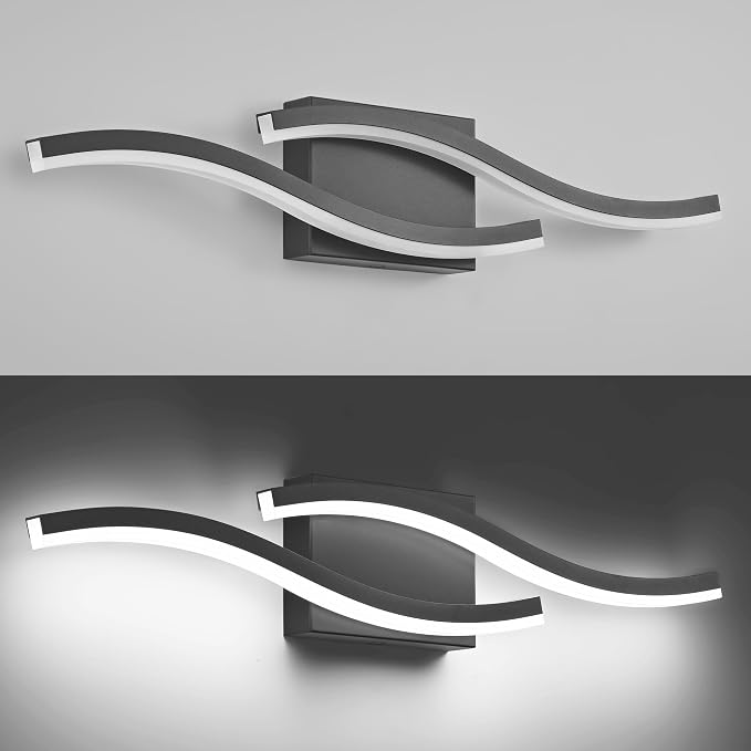PRESDE 24 Inch LED Bathroom Vanity Light Bar, Modern Black Wall Lighting Fixture Over Mirror Dimmable