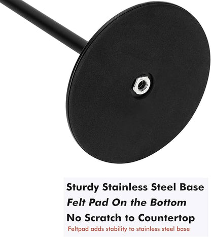 Black Hand Towel Holder Stand for Bathroom Vanity Countertop Stainless Steel T-Shape Freestanding Towel Rack Stand Towel Bar for Bathroom Kitchen (Black Matte)