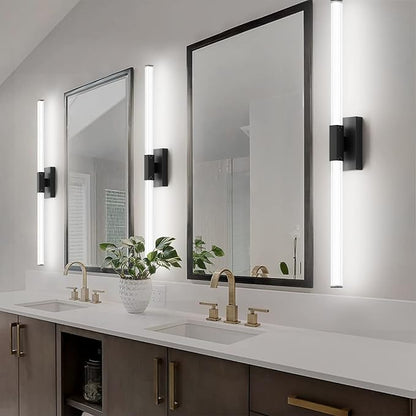 Ralbay Black 40inch Bathroom Vanity Lights Fixtures Over Mirror 32W Modern LED Modern LED Matte Black Vanity Light for Bathroom(5500K White Light)