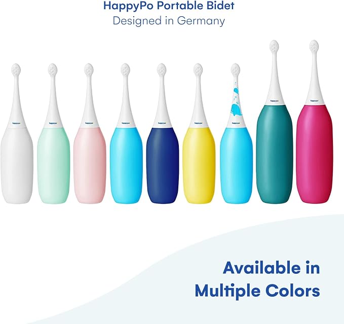 HappyPo The Original Butt Shower - Portable Bidet - The Easy-Bidet 2.0 Replaces Wet Wipes and Shower Toilet - Portable Bum Spray for Travel - Dark Blue
