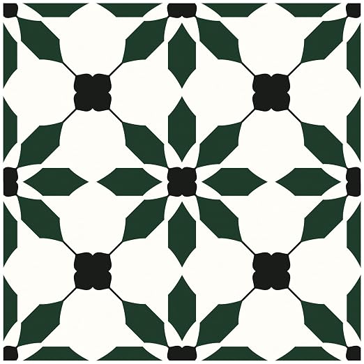 MORCART 20PCS 7.87" x 7.87" Peel and Stick Floor Tile, Black Green | Self-Adhesive DIY Vinyl Flooring, Removable and Waterproof Tile Sticker for Bathroom, Kitchen, Wall, Bedroom, Stairs
