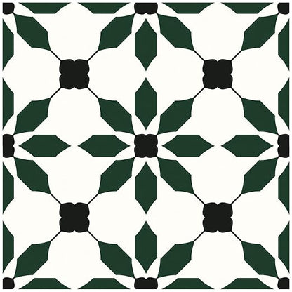 MORCART 40PCS 7.87" x 7.87" Peel and Stick Floor Tile, Black Green | Self-Adhesive DIY Vinyl Flooring, Removable and Waterproof Tile Sticker for Bathroom, Kitchen, Wall, Bedroom, Stairs