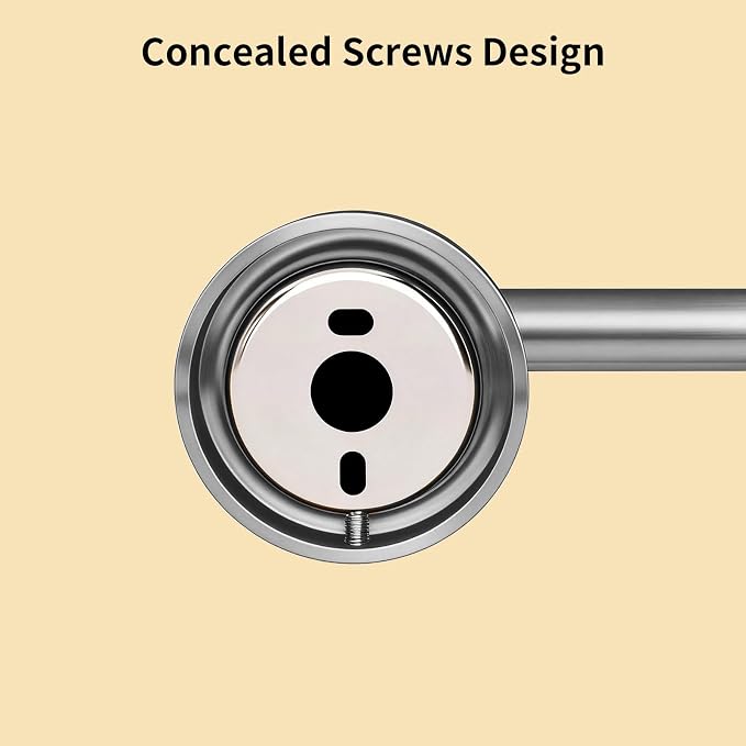 Brushed Stainless Steel Bathroom Hardware Set, 4-Pieces Wall Mounted Bath Accessories Kit with Towel Bar, Towel Ring, Toilet Paper Holder & Robe Hooks, Modern Durable Design