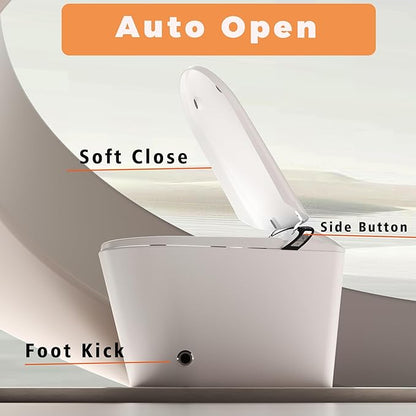 WinZo Luxury Smart Toilet with Elongated Heated Bidet Seat, Auto Flush, LED Display, Multiple Wash Modes with Starry Night Light Warm Comfort with ADA Height,Matte Black