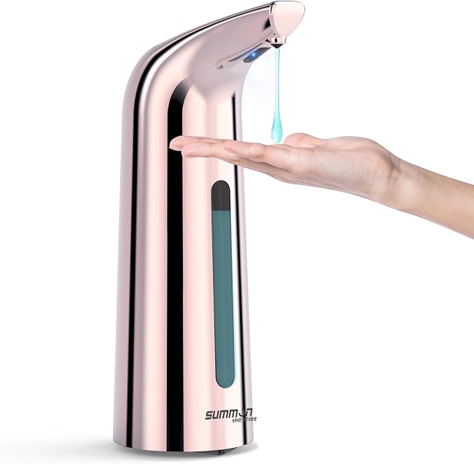 Automatic Liquid Soap Dispenser, 4-Level,13.5oz Touchless | Plastic,400ml Electric Battery Operated Hand & Dish Countertop Soap Dispensers with Sensor for Bathroom,Kitchen Sink