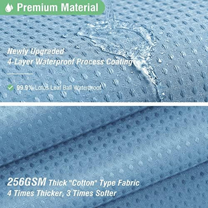 Dynamene Stall Waffle Shower Curtain 256 GSM Heavy 54"x72" Moonlight Blue