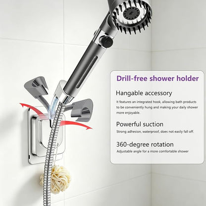 Ion High Pressure Filtered Shower Head with Handheld & Hose for Hard Water | 12 Filters Water Softener for Dry Skin & Hair, 4 Spray Modes, Pause Switch, Scalp Massager, 75" Hose, 2 Bracket | Kids & Pets