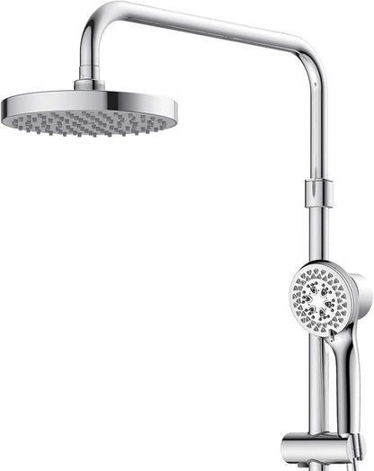 Lanikai Rain Shower Head with Handheld Spray Combo - 1028-CH-1.8GPM, Polished Chrome - 8" Rain Showerhead with Handheld Sprayer, 3 Spray Jets, 5-Function Rainfall Shower Head with Hose, 1.8 GPM