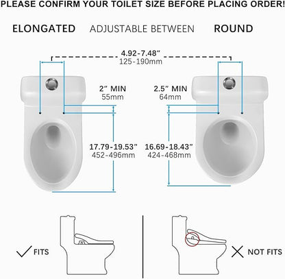 Bidet Toilet Seat - Heated & Elongated Design with Warm Water Wash, Wireless Remote, and Self-Cleaning Nozzle | Includes Soft-Closing Lid, LED Nightlight & Air Dryer