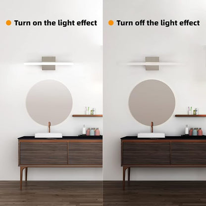 Modern LED Vanity Lights for Bathroom 1 Pack 16IN 9W Daylight White Chrome Bathroom Light Fixtures Lights Over Mirror Vanity Lighting Fixtures Vanity Light