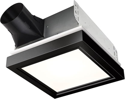 Broan® 110 CFM Decorative Bathroom Exhaust Fan with LED Light and Matte Black Trim, ENERGY STAR® certified