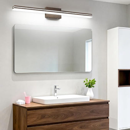 SineRise 48-Inch LED Modern Bathroom Vanity Light Bar, Brown Modern Acrylic Bathroom Wall Lighting Fixtures Over Mirror (Cool White 6000K)