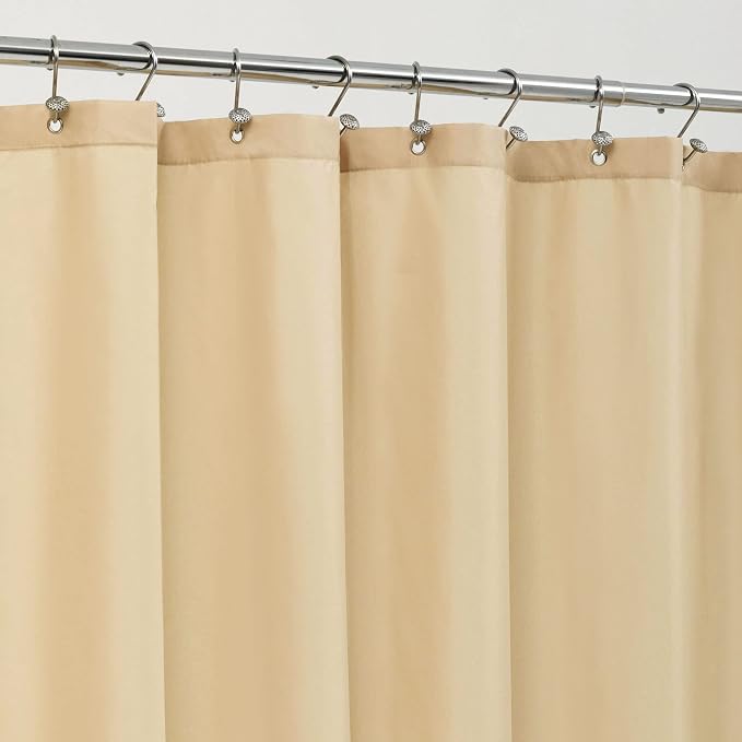 ALYVIA SPRING Stall Waterproof Fabric Shower Curtain or Liner Khaki, 36x72 | 2 Magnets, Soft Cloth & Hotel Quality, Machine Washable, Light-Weight, Stall Size
