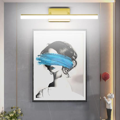 Aipsun Bathroom Vanity Light Brushed Gold Modern LED Vanity Lighting Over Mirror 24inch Adjustable Gold Wall Light for Bathroom (Cool White 5500K)