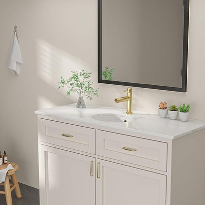 Dcolora 15 In. Oval Undermount Bathroom Sink, Ceramic Porcelain Under Counter Sink Basin for Vanity Tops, Smooth Oval Design with Clean Edge for Modern Bathrooms, 13"D x 15"W x 8"H