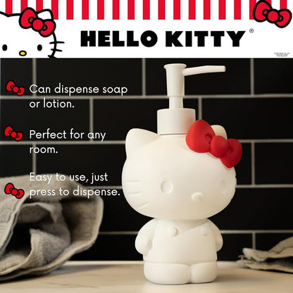 Hello Kitty Soap/Lotion/Hand Sanitizer Resin Pump Dispenser, 10.36 Ounces, (Officially Licensed Product) by Franco