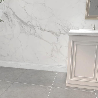 Carrara White Marble Baseboard Trim Molding 5"x12", Polished, 4 Pcs | Marble Base Moulding for Kitchen, Bathroom, Wall, Floor & Shower, Protects Walls, Easy to Install, Durable