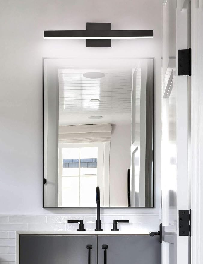 Joossnwell LED Bathroom Vanity Lighting Fixture Over Mirror Black 23.6 Inch | Morden Bathroom Light Fixtures Bath Vanity Light Bar Wall Sconce 18W 4000K