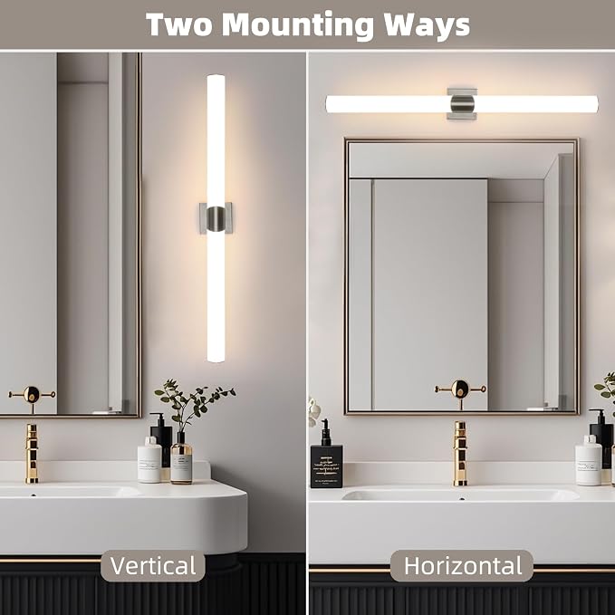 39" Brushed Nickel Bathroom Vanity Lights, Wall Lighting Fixtures | Modern Wall Light for Bathroom Bedroom Living Room Hallway