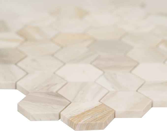 MSI Athena Gold Hexagon Honed Mesh Mounted Mosaic Tile for Bathroom, Kitchen Backsplash, Accent Wall Tile, and Shower Wall Tile