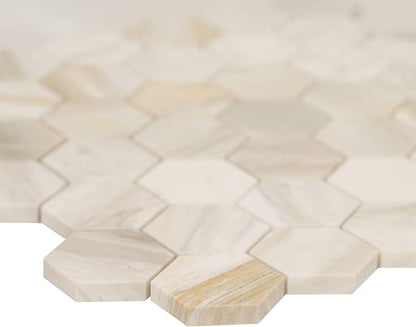 MSI Athena Gold Hexagon Honed Mesh Mounted Mosaic Tile for Bathroom, Kitchen Backsplash, Accent Wall Tile, and Shower Wall Tile