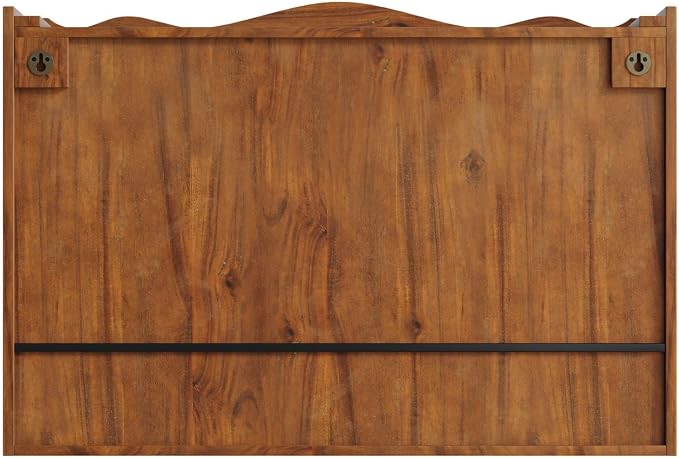 KEIKI 35.4" L Wall Mounted Kitchen Sideboard Cabinet with 2 Sliding Glass Door, 3 Layers Shelves, Retro Storage Buffet Medicine Cabinet for Bathroom, Dining Rooms, Entryway, Solid Wood, Walnut