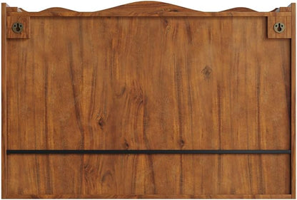 KEIKI 35.4" L Wall Mounted Kitchen Sideboard Cabinet with 2 Sliding Glass Door, 3 Layers Shelves, Retro Storage Buffet Medicine Cabinet for Bathroom, Dining Rooms, Entryway, Solid Wood, Walnut