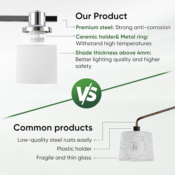 24 Inch Chrome Bathroom Light Fixtures Over Mirror 3 Light Bathroom Vanity Light Silver Modern Industrial Makeup Lighting Wall Sconce Shower Farmhouse Rustic Milk Glass Lamp Above Desk Sink