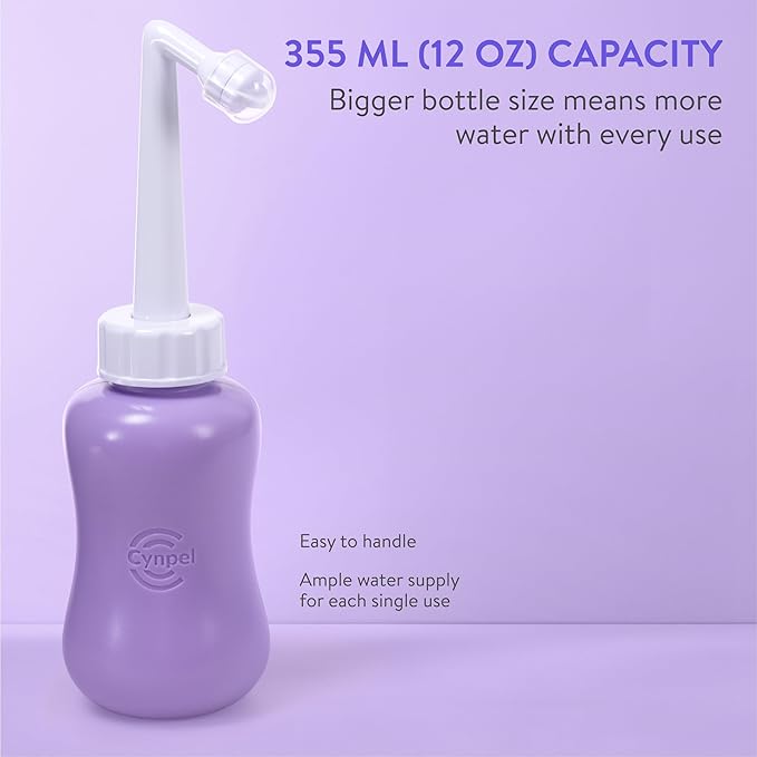 Peri Bottle - Portable Travel Bidet for Men or Women - Labour and Maternity Hospital Bag Essentials - After Birth Recovery Tools for Postpartum Mum - Perineal Spray Bottle