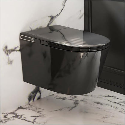 Black Basic Smart Function Wall Hung Toilet Combo, Built-In Water Tank, Heated Seat,Auto Flush,Foot Sensor Flush,Nightlight, with In-Wall Carrier (No Need to buy an Additional Water Tank)