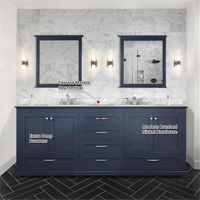 Dukes 80 in. W x 22 in. D Navy Blue Double Bath Vanity