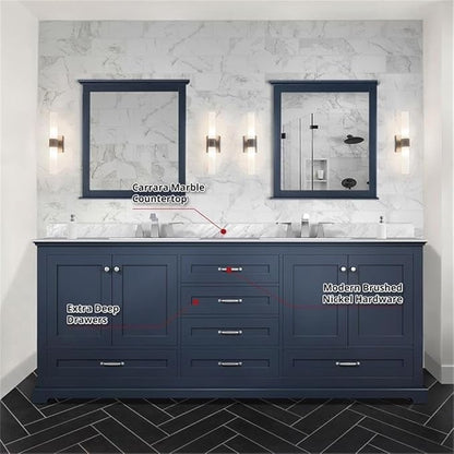 Dukes 80 in. W x 22 in. D Navy Blue Double Bath Vanity