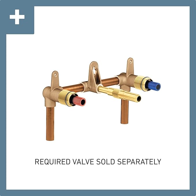 Moen TS42112BN Weymouth Cross Handle Wall Mount Bathroom Faucet Trim, Valve Required, Brushed Nickel