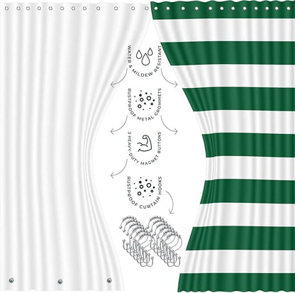 Clara Clark Bathroom Accessories Set - 23PC Shower Curtain Set with Bathroom Trash Can, Green Bathroom Set, Bathroom Sets with Shower Curtain and Green Rugs