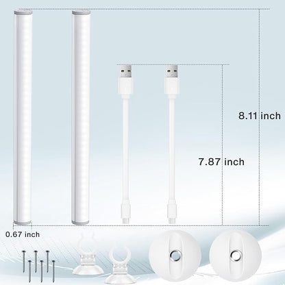 Benature LED Mirror Lights Portable Rechargeable Vanity Light 3 Brightness Touch Control Makeup Light for Bathroom Dressing Room 2 Packs | Portable, Rechargeable, 3 Brightness Levels, Touch Control, For Bathroom Dressing Room